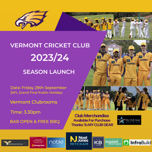 Vermont Cricket Club 2023/24 Season Launch 