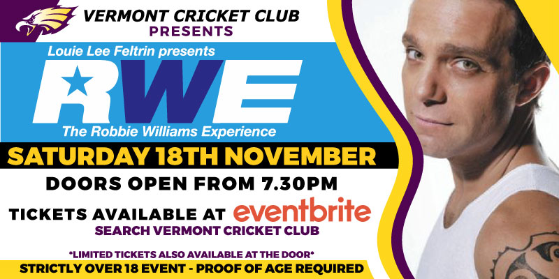 The Robbie Williams Experience at Vermont Cricket Club