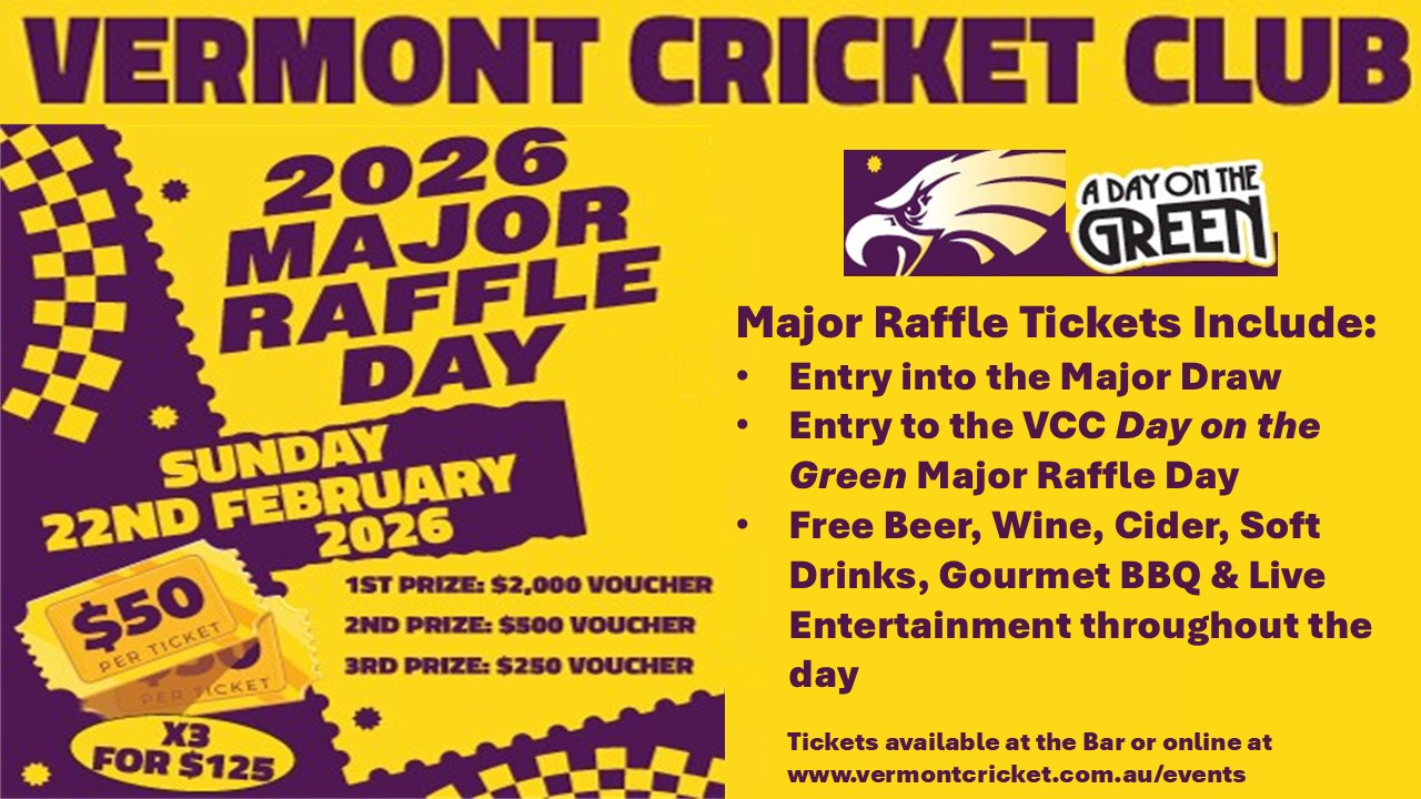 VCC MAJOR RAFFLE DAY - Sunday 22nd February 2026